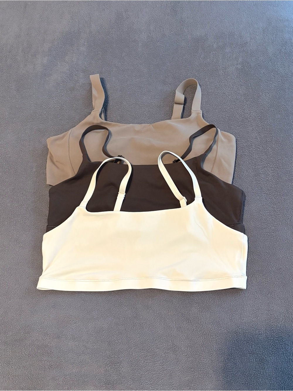 Athleta Scoop Bralette Trio in Cream, Brown, Taupe (lot of 3)
